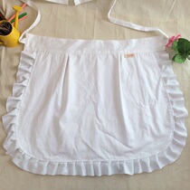 Double cotton half-length apron fungus lace cute restaurant kitchen home apron white custom LOGO