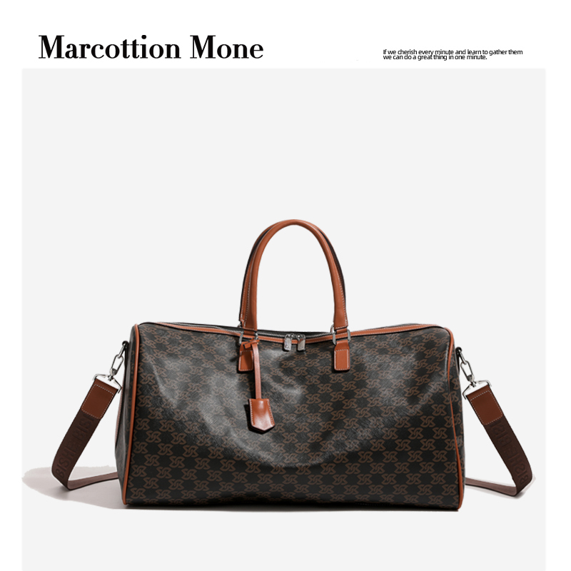2025 New Style Portable Vintage Travel Bag for Men, Genuine Leather Short-Distance Business Trip Luggage Bag, Large Capacity Travel Carry-On Bag for Women