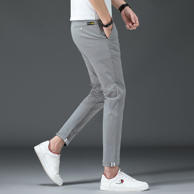 Ice Silk 90% Pants Men Casual Pants Summer Thin Korean version Trend 100 lap Summer handsome loose 9 Sub-pants