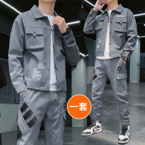 Jacket Men Spring and Autumn Casual Jacket ins Tide Brand 2021 new autumn tooling set with handsome suit