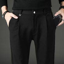 Summer thin section work trousers long pants mens casual pants business black slim fit work Korean version of the tide suit pants