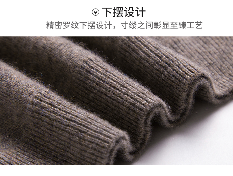 Hengjue cao cổ áo cashmere áo len nam mỏng tinh khiết cashmere dài tay đáy áo len nam áo len mùa thu và mùa đông đen