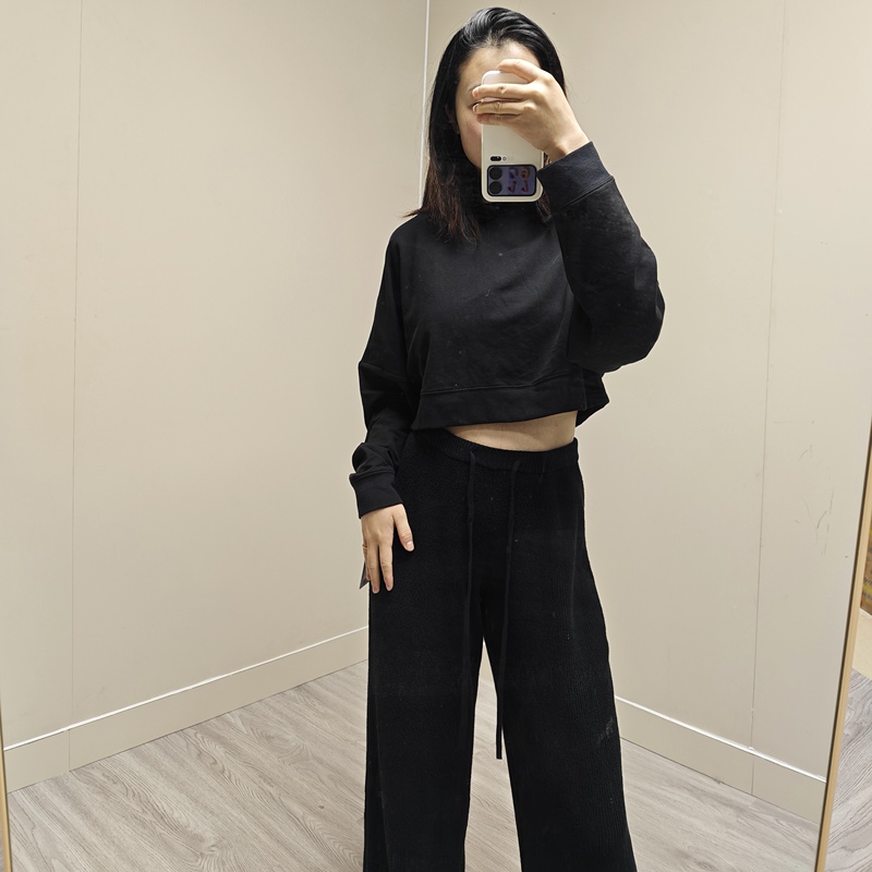 In Stock Alo Yoga Cropped Sway Crew Neck Pullover Women's Short Pullover Sweatshirt
