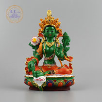 Green Dumome Buddha statue hand-painted Green Dover Bodhisattva Tibetan Tantric Guanyin has a request for small Buddha statue