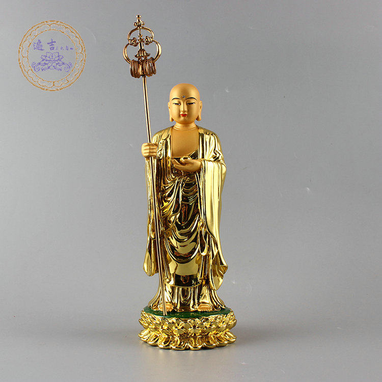 Golden Jizo Bodhisattva Buddha Statue Chiba Baolian Station Tibetan Bodhisattva Statue Statue Jiuhua Mountain Golden Jizo can be hidden