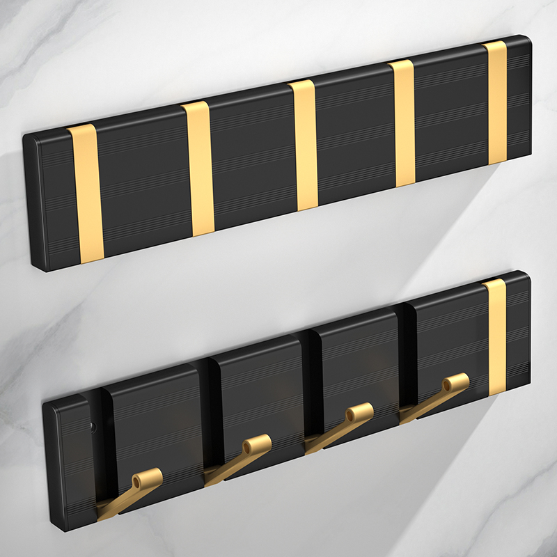 Punch-free wall hanging black adhesive hook wall adhesive hook Nordic invisible clothes row hook Wall porch