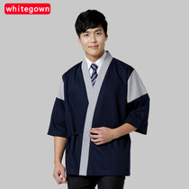 Japanese chef clothes mens short-sleeved sushi cooking kimono womens western restaurant hotel catering work clothes custom LOGO