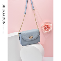  Leather womens bag 2021 new fashion one-shoulder messenger bag Korean version wild small fresh chain small square bag female