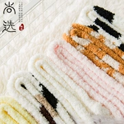 Giáng sinh sang trọng vớ nữ mùa thu và mùa đông dày thoáng khí dễ thương cá tính Nhật Bản vớ khăn lông cừu san hô Hàn Quốc - Vớ sợi tre