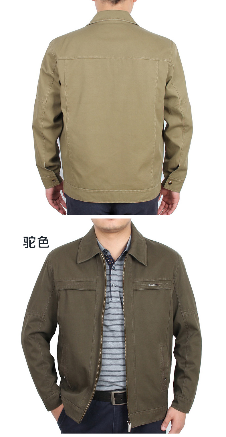 Mùa xuân và mùa thu trung niên cha áo khoác cotton trung niên nam ve áo mỏng phần 40 áo dày 50 tuổi quần áo mùa thu và mùa đông áo da nam