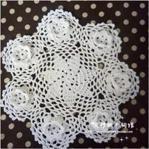 Tao elegant pure handmade crochet hook cotton lace hollow woven table mat coaster coaster tablecloth tablecloth multi-color customized