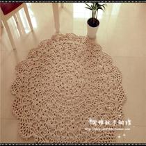 Pure handmade crochet hook cotton lace hollow woven rope carpet pad foreign hot multi-color can be customized