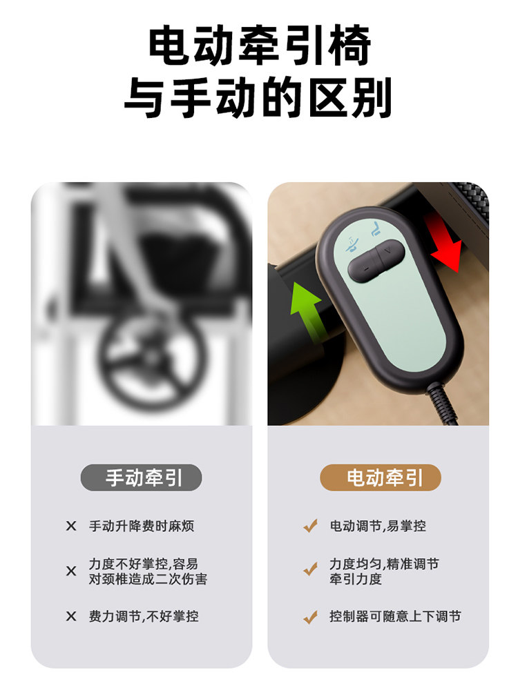 Electric Cervical Traction Chair for Spinal Correction, Home Exercise, Neck Protection, Neck and Lumbar Resistance Stretching Device