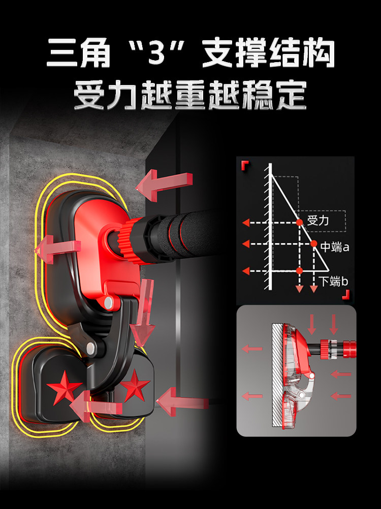 Door-Mounted Pull-Up Bar for Home Indoor Use, No-Drill Wall-Mounted Pull-Up Device for Children, Single Bar Family Fitness Equipment