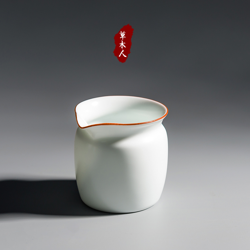 Jingdezhen Fat White Ceramic Fair Cup Matte White Porcelain Tea Dispenser Public Cup Even Cup Kung Fu Tea Set Accessories Parts