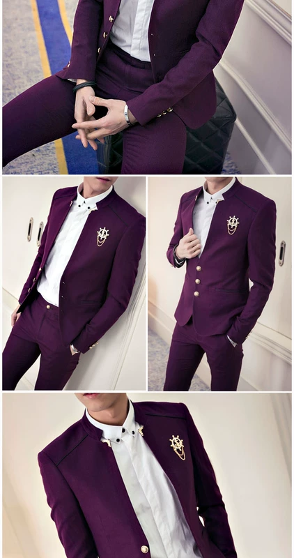 Bạn tình hành động Hàn Quốc Slim Suit Suit Set Hair Stylist Casual Small Suit Wedding Dress Tide