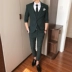 Mùa hè ngắn tay phù hợp với nam phong cách Hàn Quốc bộ đồ mỏng phù hợp với nhà tạo mẫu tóc ba phần tư tay áo chú rể áo cưới - Suit phù hợp Suit phù hợp