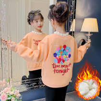 Girls gush sweatshirt 2022 new children thickened warm blouses little girl with undershirt autumn and winter foreign air 100 hitch