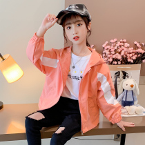 Girl Jacket Spring Autumn Clothing 2022 New Children Foreign Air Short connected cap Wind clothing CUHK Scout Casual Loose Jacket