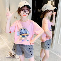 Girl short sleeve T-shirt Summer 2023 new CUHK Scout relaxed print Compassionate Girl Summer Pure Cotton Half Sleeve