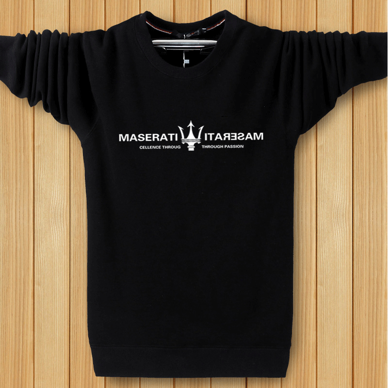 Cộng với phân bón ấm áp XL áo thun dài tay nam mùa đông cotton cổ tròn trùm đầu chất béo dày lên cộng với áo len nhung nam quần áo nam đẹp