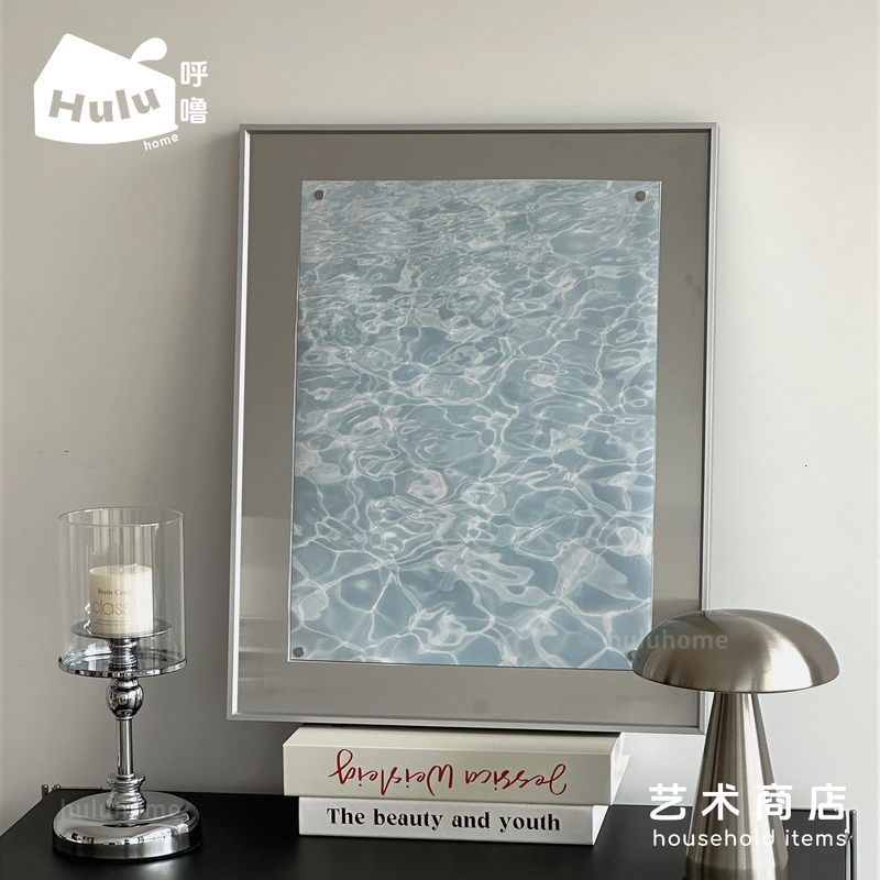 《Sparkling》 Real Stainless Steel Magnetic Photo Frame Painting for Living Room, Entrance, Dining Room, Hanging Painting DIY with Replaceable Posters