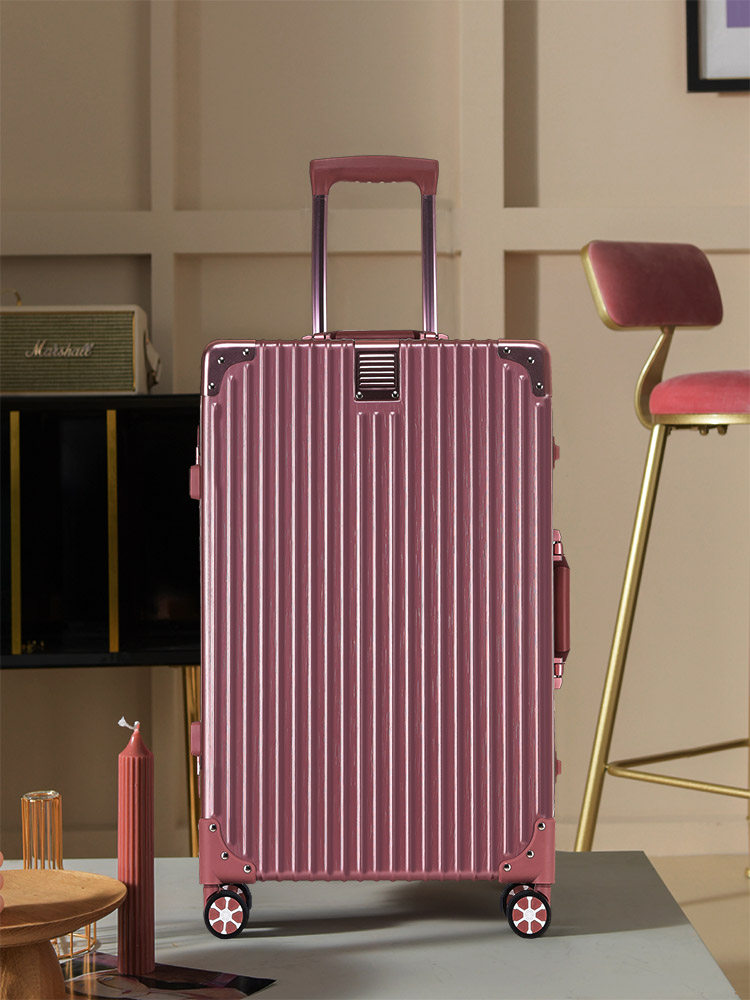 eazz suitcase student suitcase universal wheel female aluminum frame pull lever box 20 inch sturdy and durable thickened den case