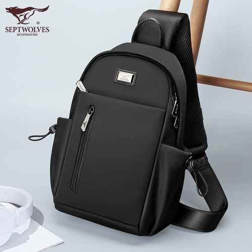 Septwolves, мужская нагрудная сумка, вместительная и большая сумка на одно плечо, трендовый рюкзак для отдыха, коллекция 2023