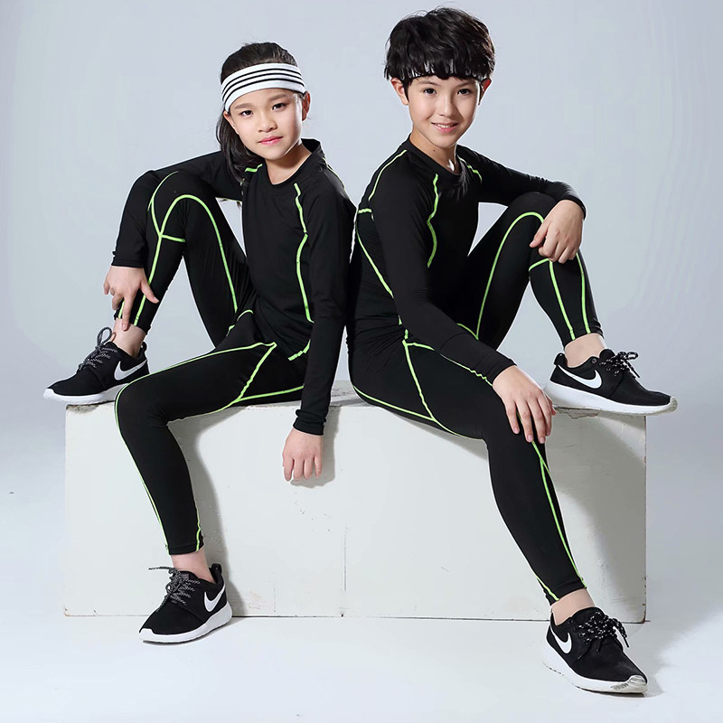 Tight trousers bottoming running training clothes basketball football sports suit long-sleeved quick-drying pants children's men's and women's clothing