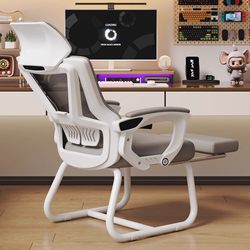 Bow Computer Chair Lunch Break Sleepable Office Chair For Home Backrest Waist Protection Ergonomic Chair Sedentary Not Tired E-Sports Chair