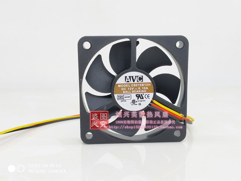 AVC 6010 12V 0 10A 6CM 6cm CPU Host Case Mute Power Fan C6010B12H