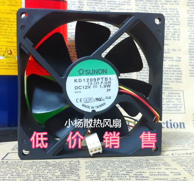 Original built quasi SUNON 9025 KD1209PTB1 12V 1 9W 3-wire main shell cooling fan