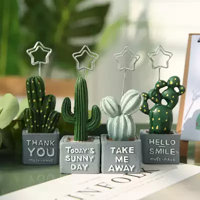 Creative Japanese cactus Post-It clip vertical desktop photo clip small ornaments cute stationery message clip