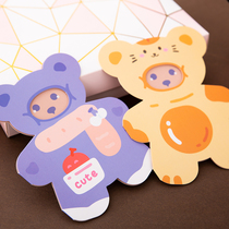 Down jacket bear greeting card cute cartoon ins Wind creative envelope high-end message blank small card hand account diy