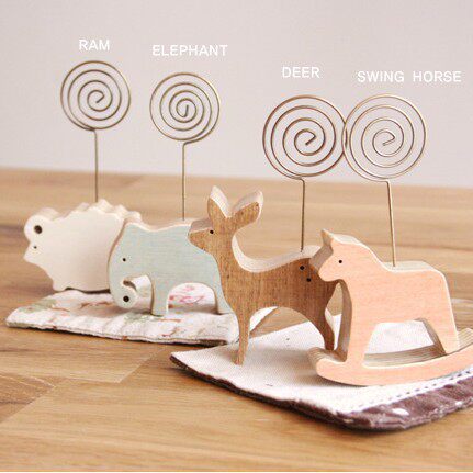 Korean stationery creative cute wood jacket postcard photo shelf kitten animal desktop fittings