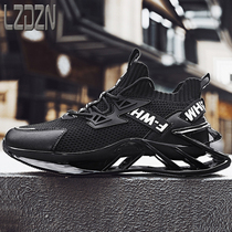 Sports shock absorbing running mens shoes Slow running spring full sole air cushion granules ultralight mens popcorn thick bottom cut