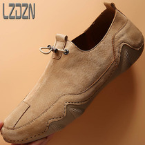 2020 New Wave Shoes Mens Shoes Young one Foot Pedal Casual Sloth Bean shoes 100 hitch a little black flat-bottomed man