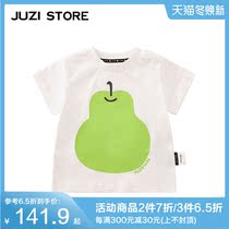 JUZI STORE childrens clothing combed cotton fruit pear print top T-shirt unisex boys and girls 1925136