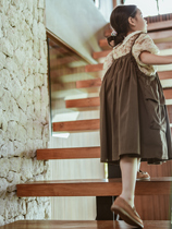 History Pea Child Clothing Girl Braces Dress 2024 Spring Summer New Ocean Gas Trendy Loose Pendant With Dress Foreign Air Dress