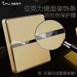 Тип 86 Переключатель панели один открывает house Dark Installation Electric Light Switch пять -ямы