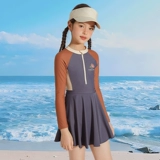 Летний купальник, лонгслив, наряд маленькой принцессы, защита от солнца, изысканный стиль, семейный стиль