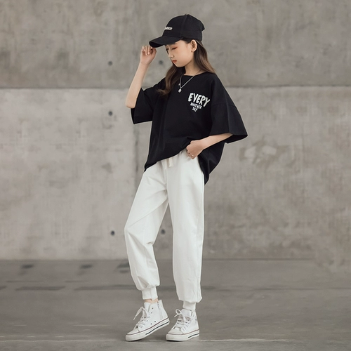 Тонкий комплект, спортивная детская летняя одежда для отдыха, подходит для подростков, 13 лет, короткий рукав