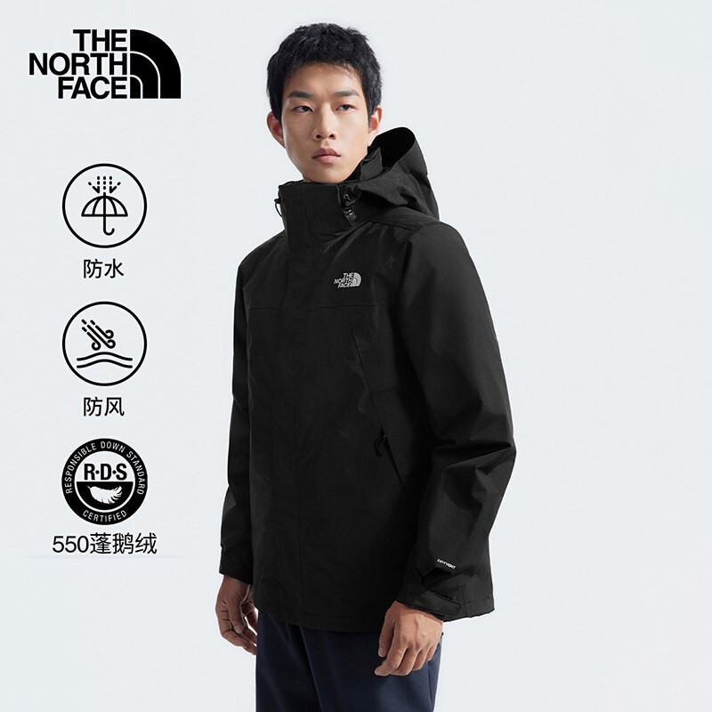 Thenorthface North Face 26 Autumn and Winter Men's Outdoor Waterproof 550-Puff down Three-In-One Jacket 81Qs