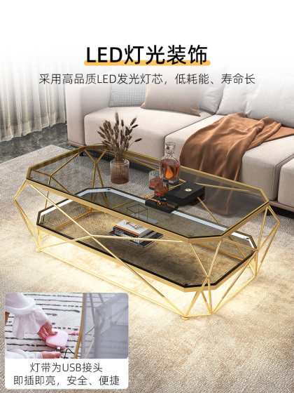 Coffee Table, Light Luxury, Modern, Small Apartment, Living Room, Home Use, Simple Tempered Glass, Leisure, Barber Shop, Home Theater, Trendy
