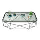 Simple Small Apartment Coffee Table, Creative Living Room Rectangular Iron Art Glass Table, Popular in Guesthouses, Clothing Stores, and Beauty Salons