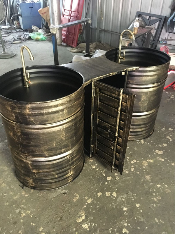 Iron art retro wash bucket industrial style custom wash bucket bar KTV dining room creative wash basin