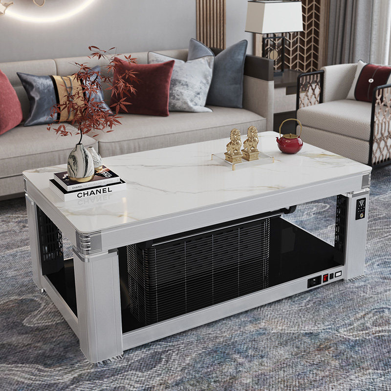 Electric heating tea table lifting electric intelligent heating table household gas firearm dual-purpose table gas rectangle