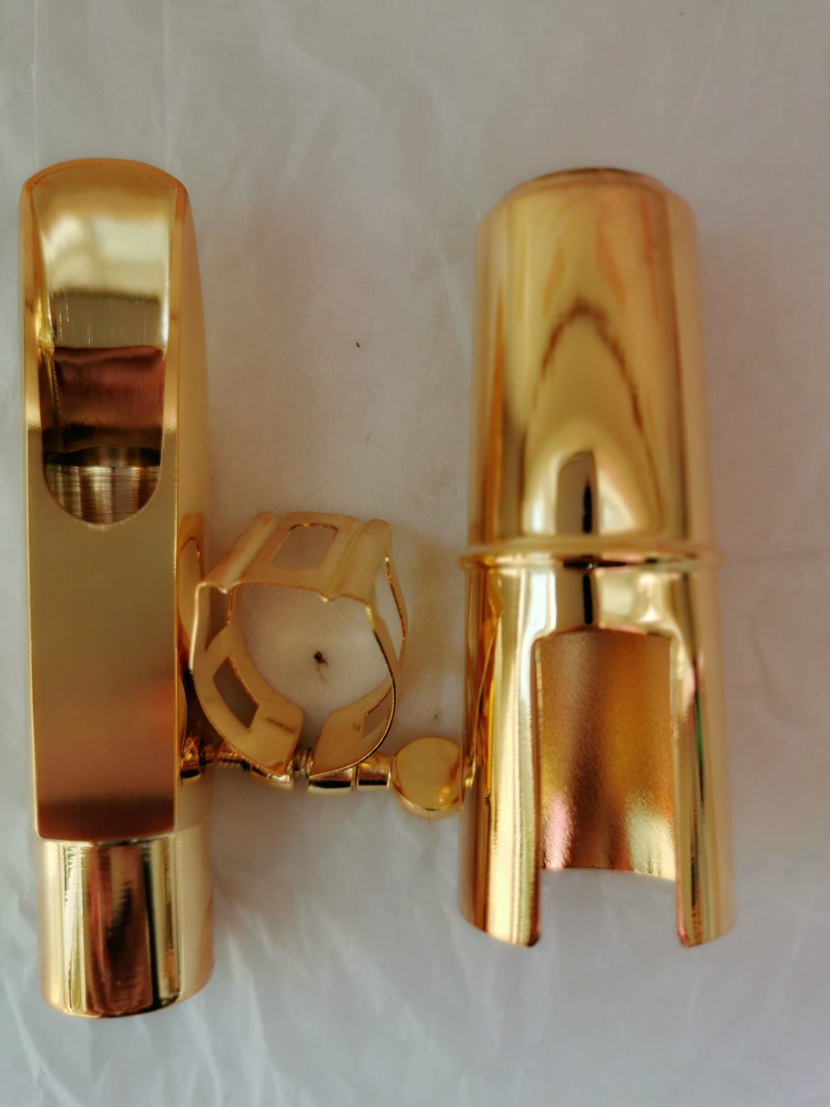 New gilded double reflective plate in sound sax metal flute head tone soft and good control not howl