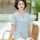 Mùa hè mẹ nhỏ áo thun ngắn tay top trung niên và cao tuổi nữ mùa hè cộng với size cotton và vải lanh phù hợp với quần áo bà - Quần áo của mẹ