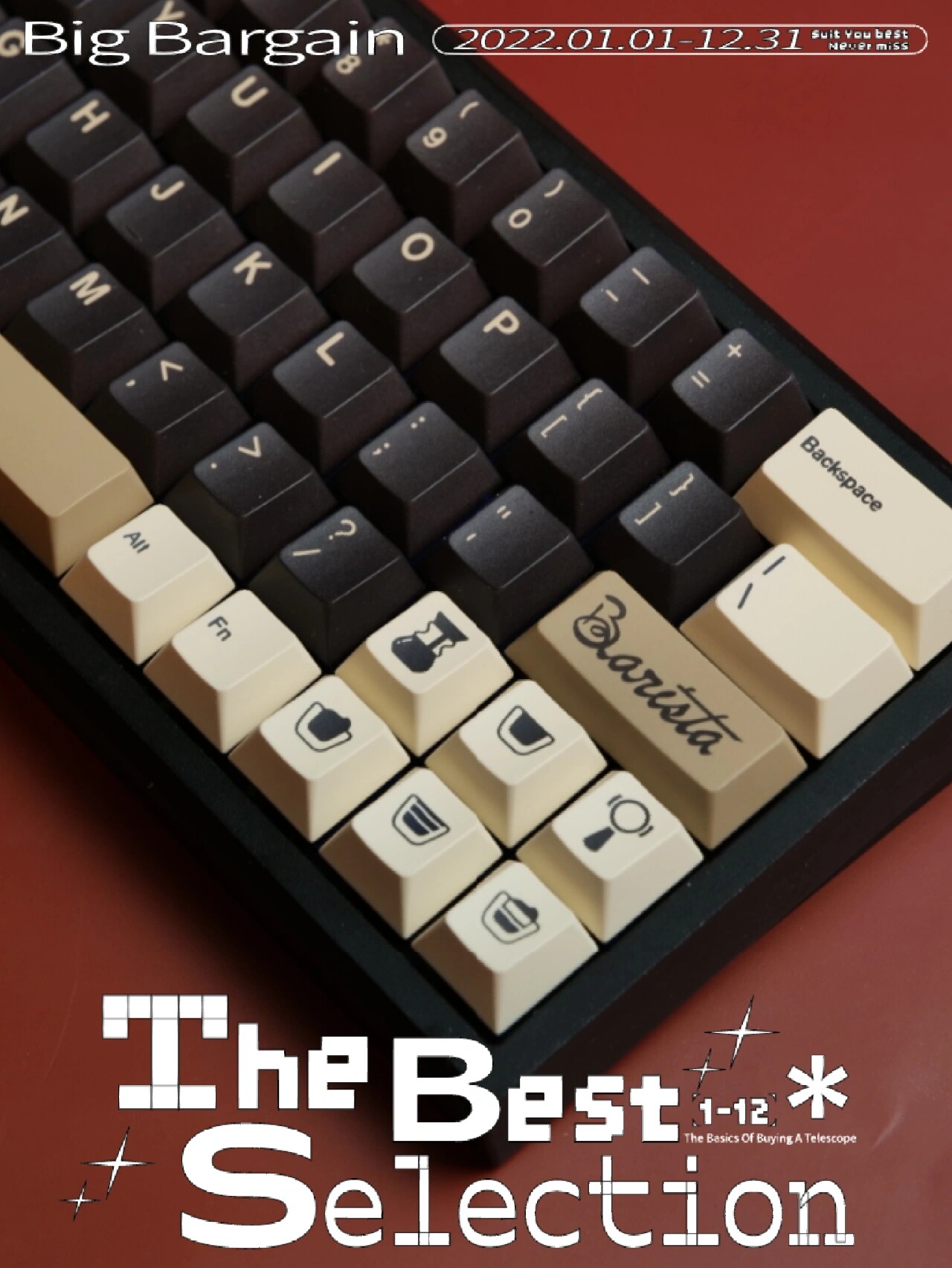 Milkywayバリスタキーキャップ、5面、昇華型、チェリープロファイル